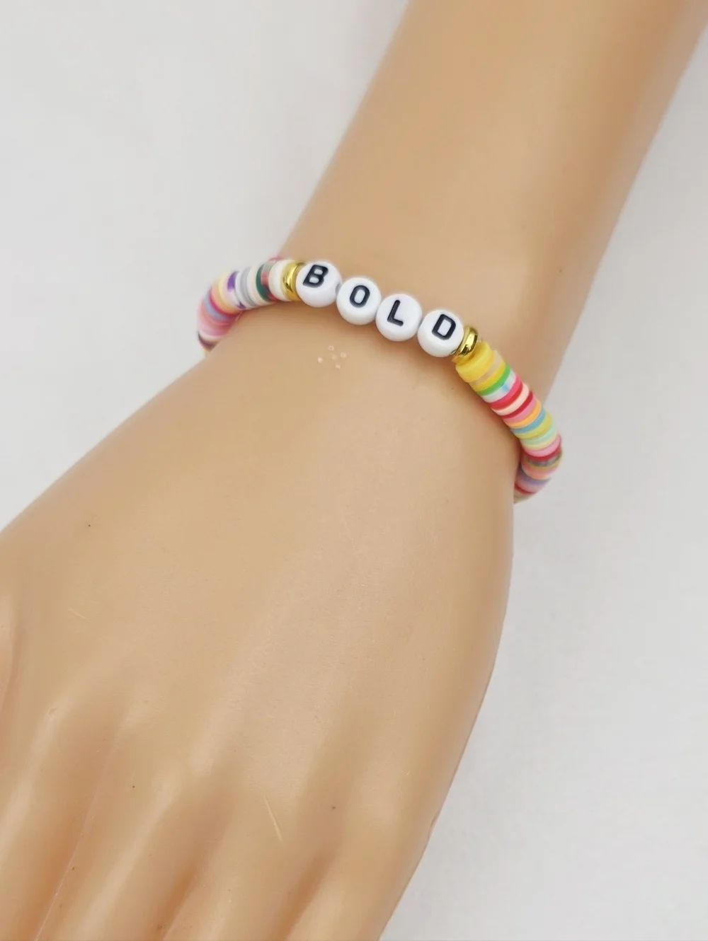 Handmade Clay Bead Multi Color Bold  Bracelet